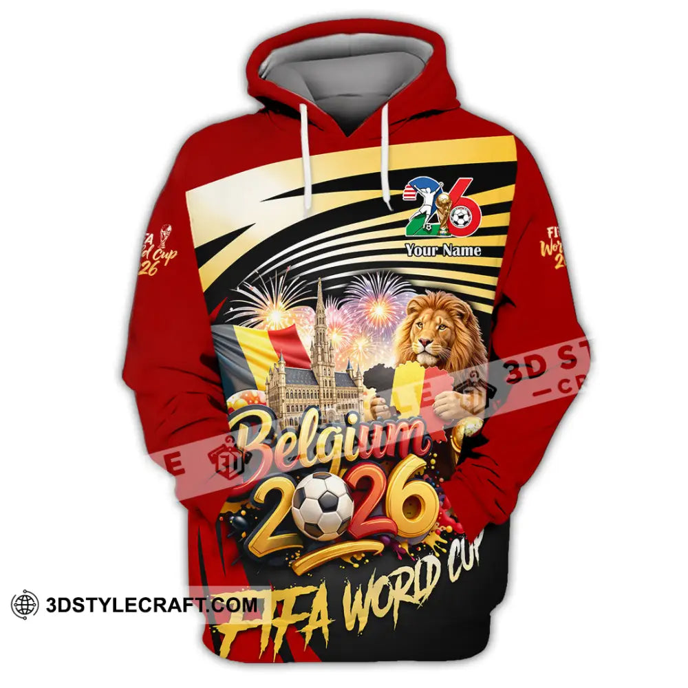 Unisex Shirt - Custom Belgium Fifa World Cup 2026 3D Shirt Hoodie / S T-shirt