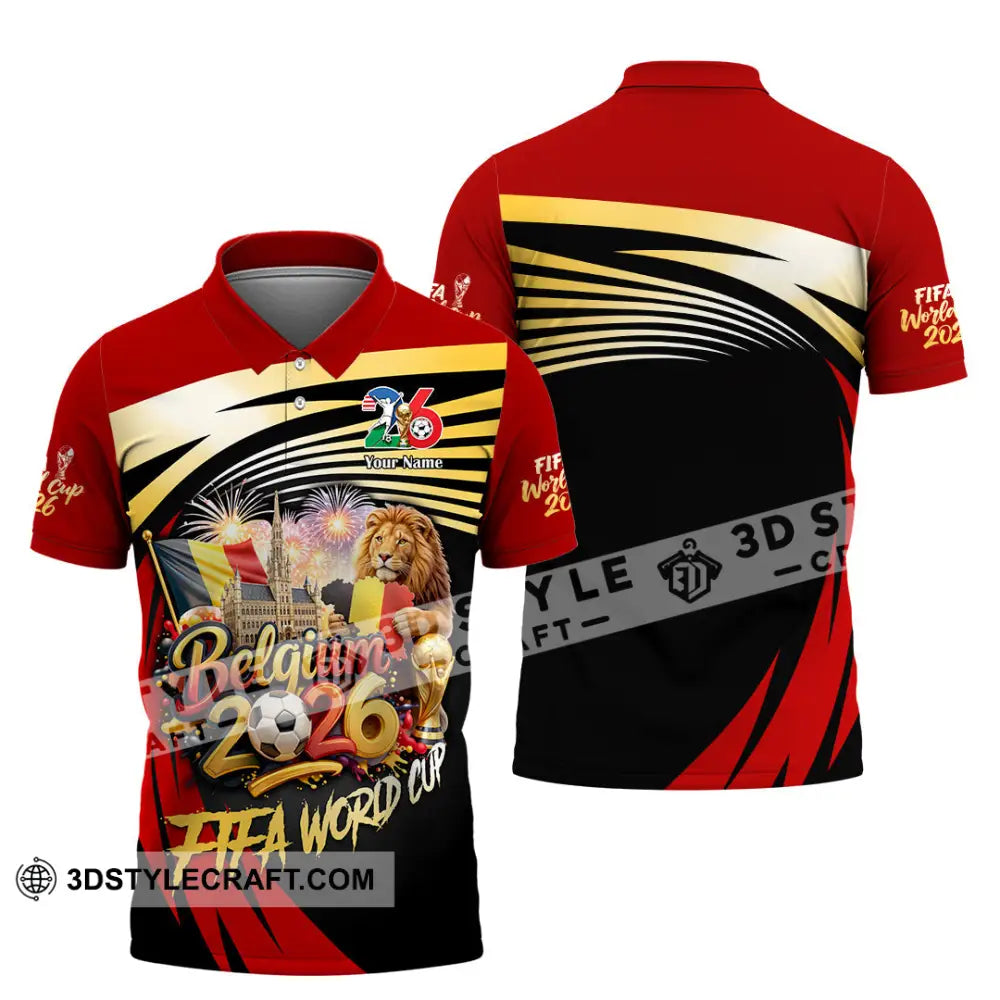 Unisex Shirt - Custom Belgium Fifa World Cup 2026 3D Shirt Polo Shirt / S T-shirt