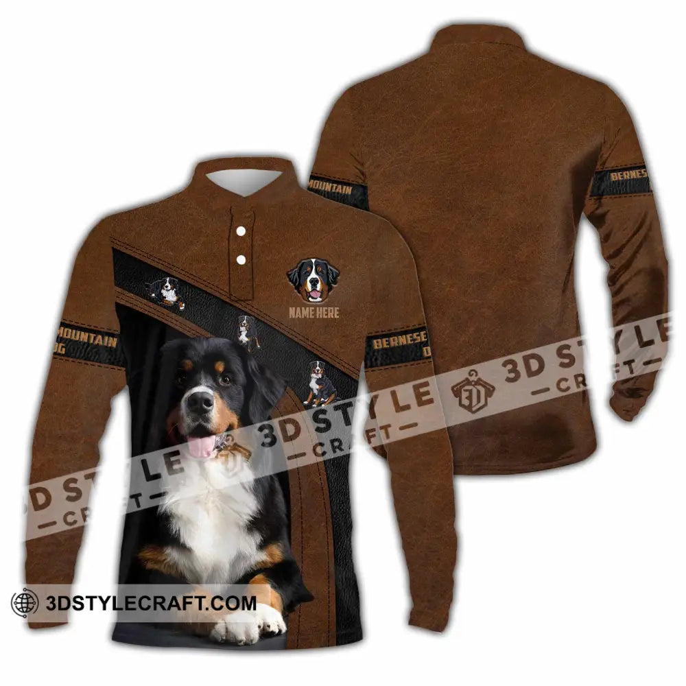 Unisex Shirt - Custom Bernese Mountain Dog Shirt Long Sleeve Polo / S T-shirt