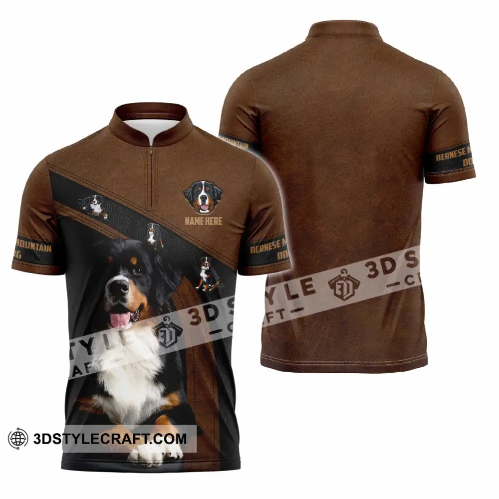 Unisex Shirt - Custom Bernese Mountain Dog Shirt Zipper Polo Shirt / S T-shirt