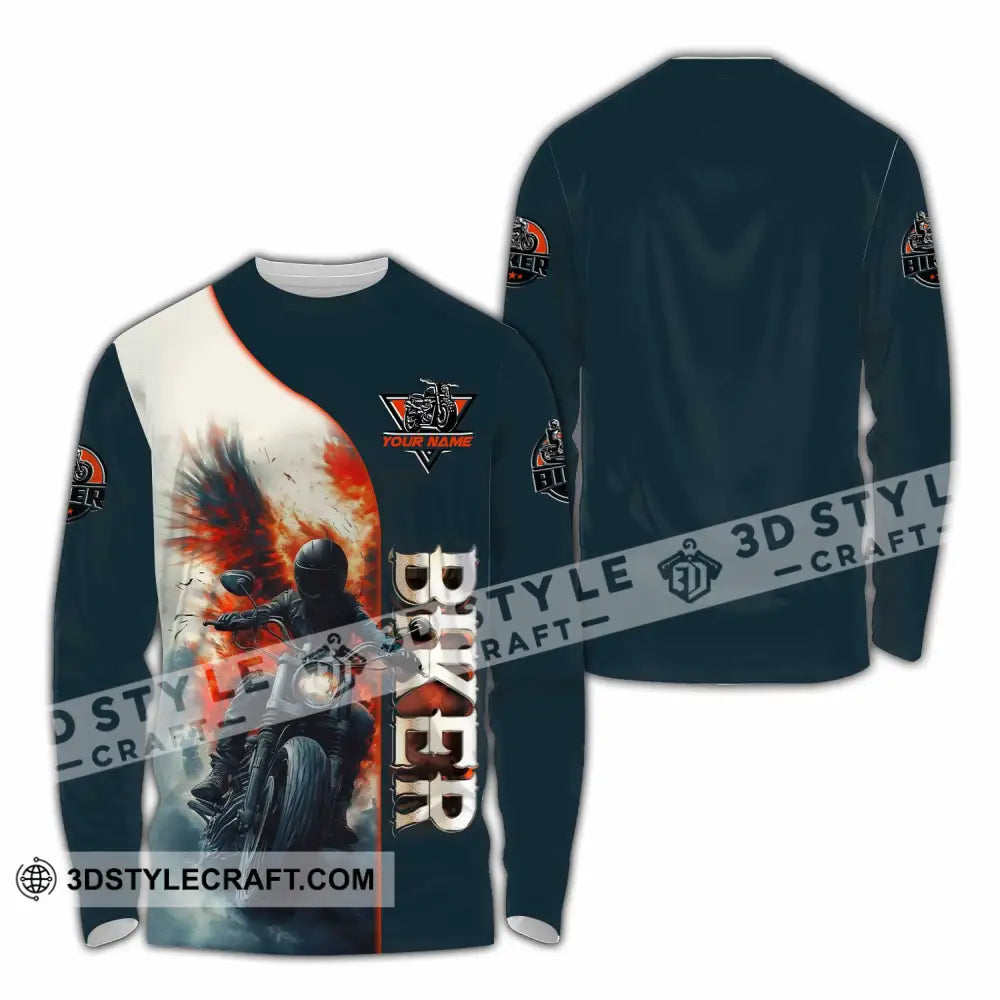 Unisex Shirt - Custom Biker 3D Shirt Long Sleeve Shirt / S T-shirt