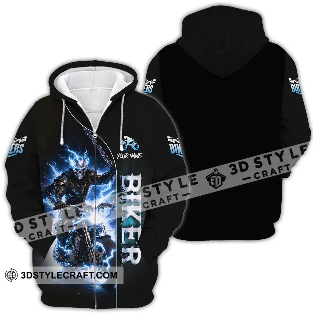 Unisex Shirt - Custom Biker 3D Shirt Zipper Hoodie / S T-shirt