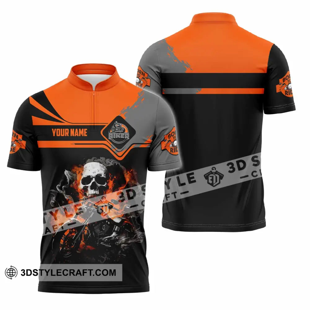 Unisex Shirt - Custom Biker 3D Shirt Zipper Polo Shirt / S T-shirt
