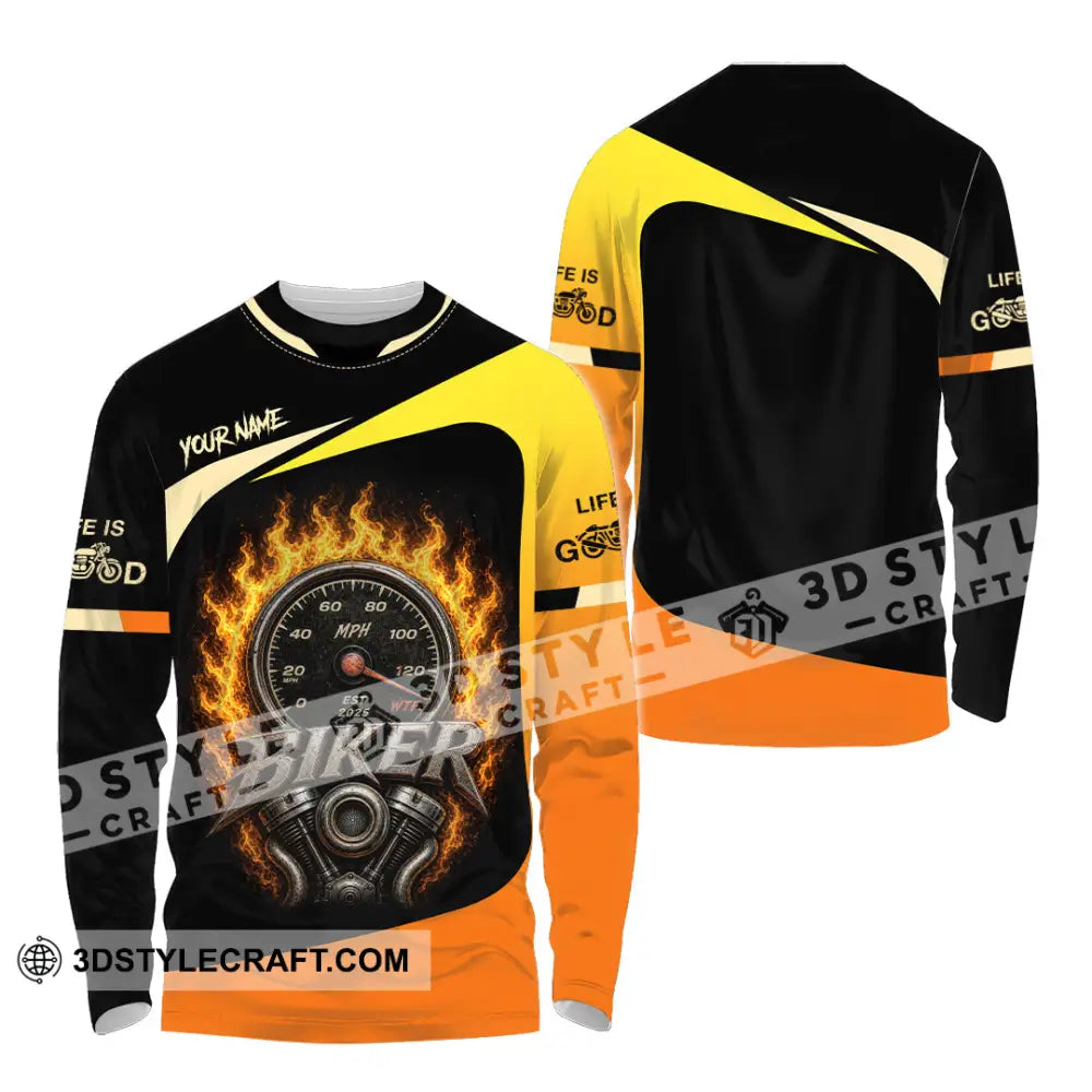 Unisex Shirt - Custom Biker Shirt - Long Sleeve Shirt / S - T-shirt