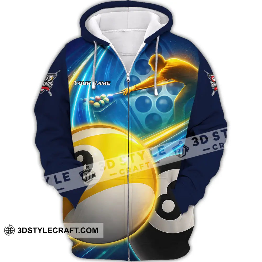 Unisex Shirt - Custom Billiard 3D Shirt Zipper Hoodie / S T-shirt