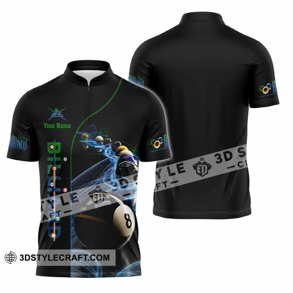 Unisex Shirt - Custom Billiard 3D Shirt Zipper Polo Shirt / S T-shirt