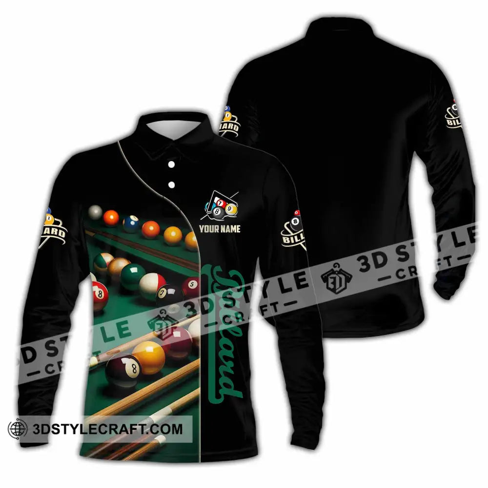 Unisex Shirt - Custom Billiard Lover Shirt Long Sleeve Polo / S T-shirt