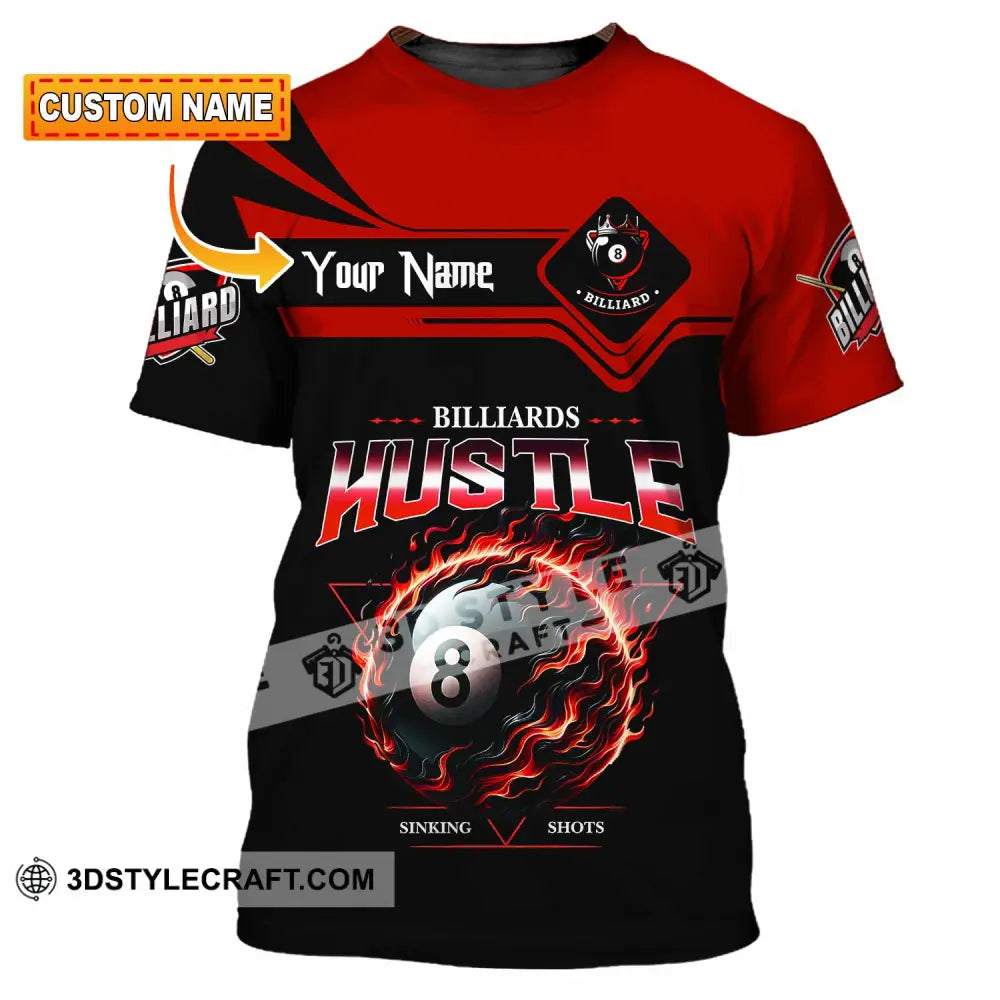 Unisex Shirt - Custom Billiards Hustle Sinking Shot Sport Shirt T-shirt