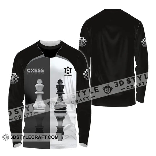 Unisex Shirt - Custom Black And White Chess Shirt For Couple style option 4