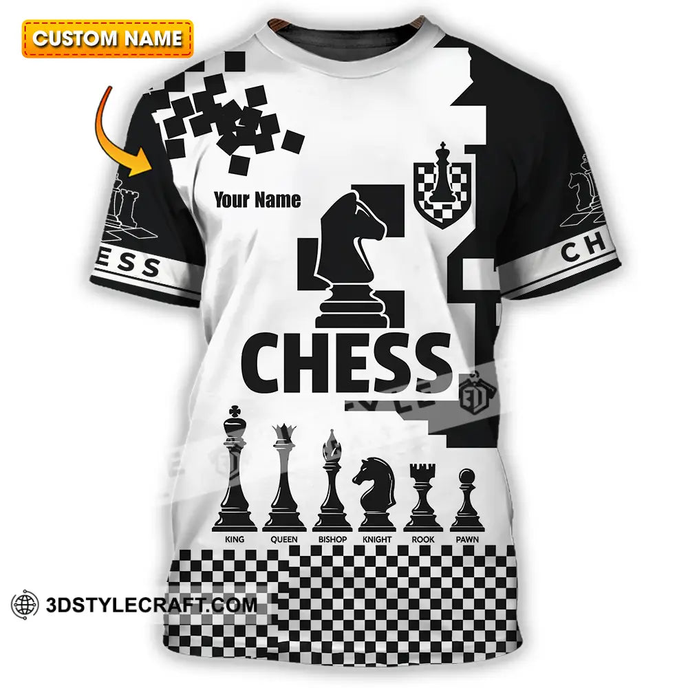 Unisex Shirt - Custom Black And White Chess Chess Player Sporty Shirt T-shirt