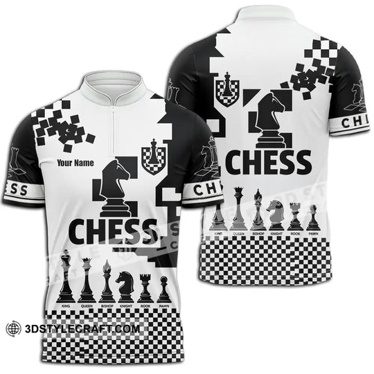 Unisex Shirt - Custom Black And White Chess, Chess Player, Sporty Shirt style option 2