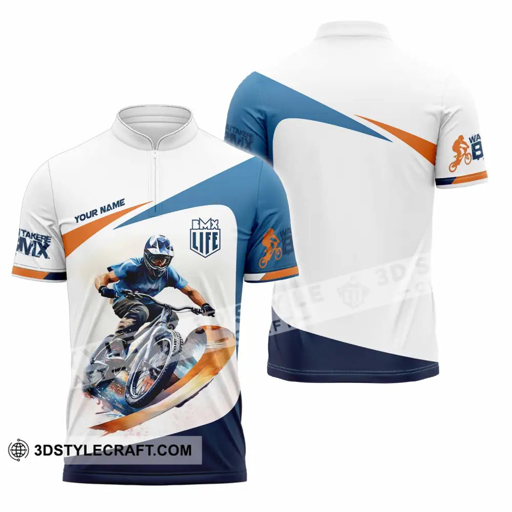 Unisex Shirt Custom BMX Race Bikes Shirt Zipper Polo Shirt / S T shirt