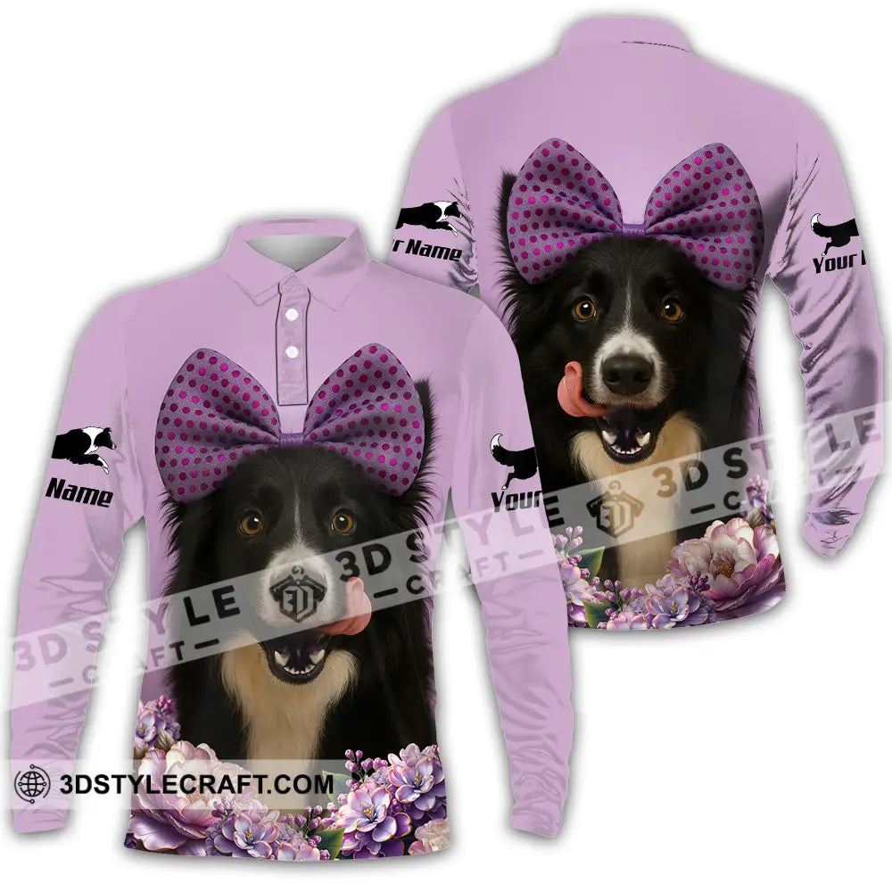 Unisex Shirt - Custom Border Collie Shirt Long Sleeve Polo / S T-shirt