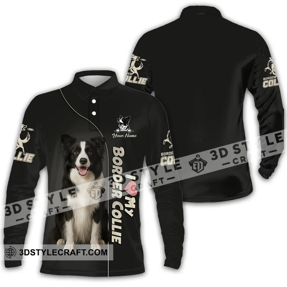 Unisex Shirt - Custom Border Collie Shirt Long Sleeve Polo / S T-shirt