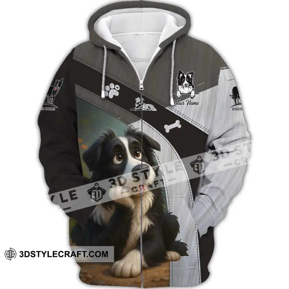 Unisex Shirt - Custom Border Collie Shirt Zipper Hoodie / S T-shirt