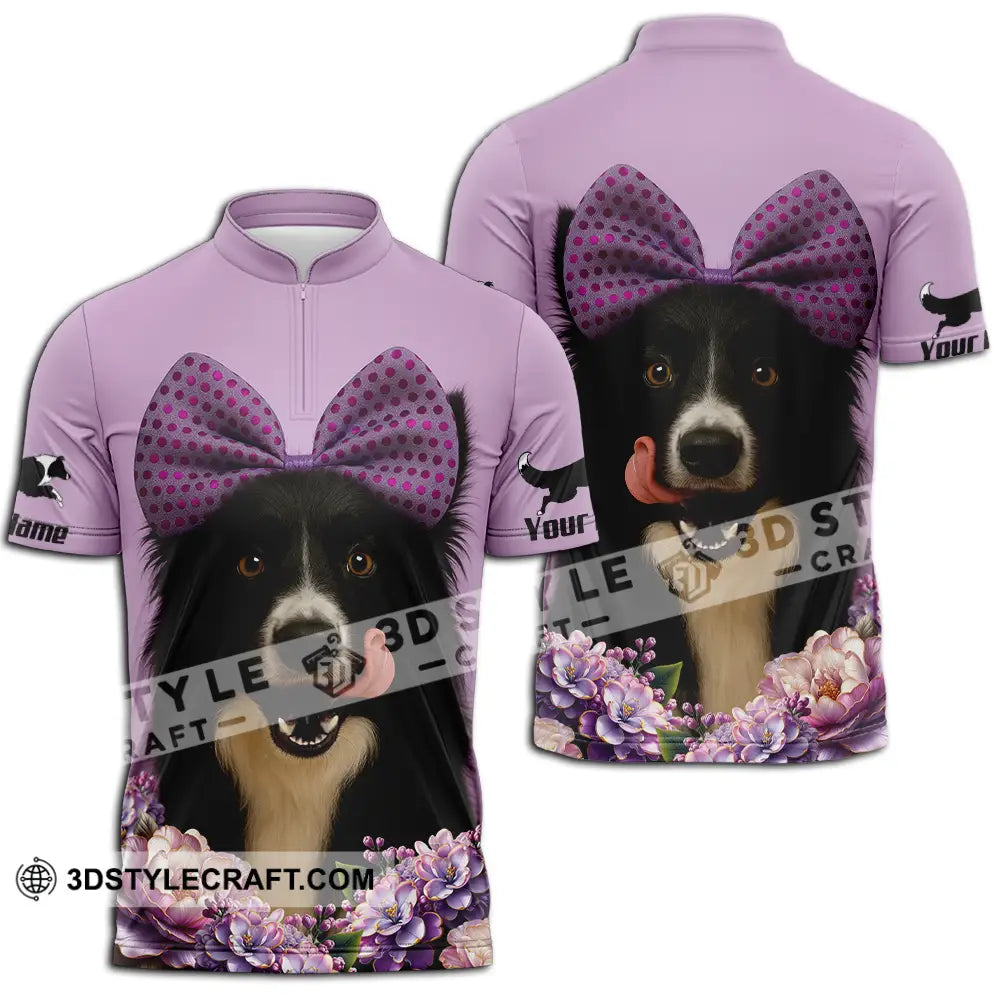 Unisex Shirt - Custom Border Collie Shirt Zipper Polo Shirt / S T-shirt