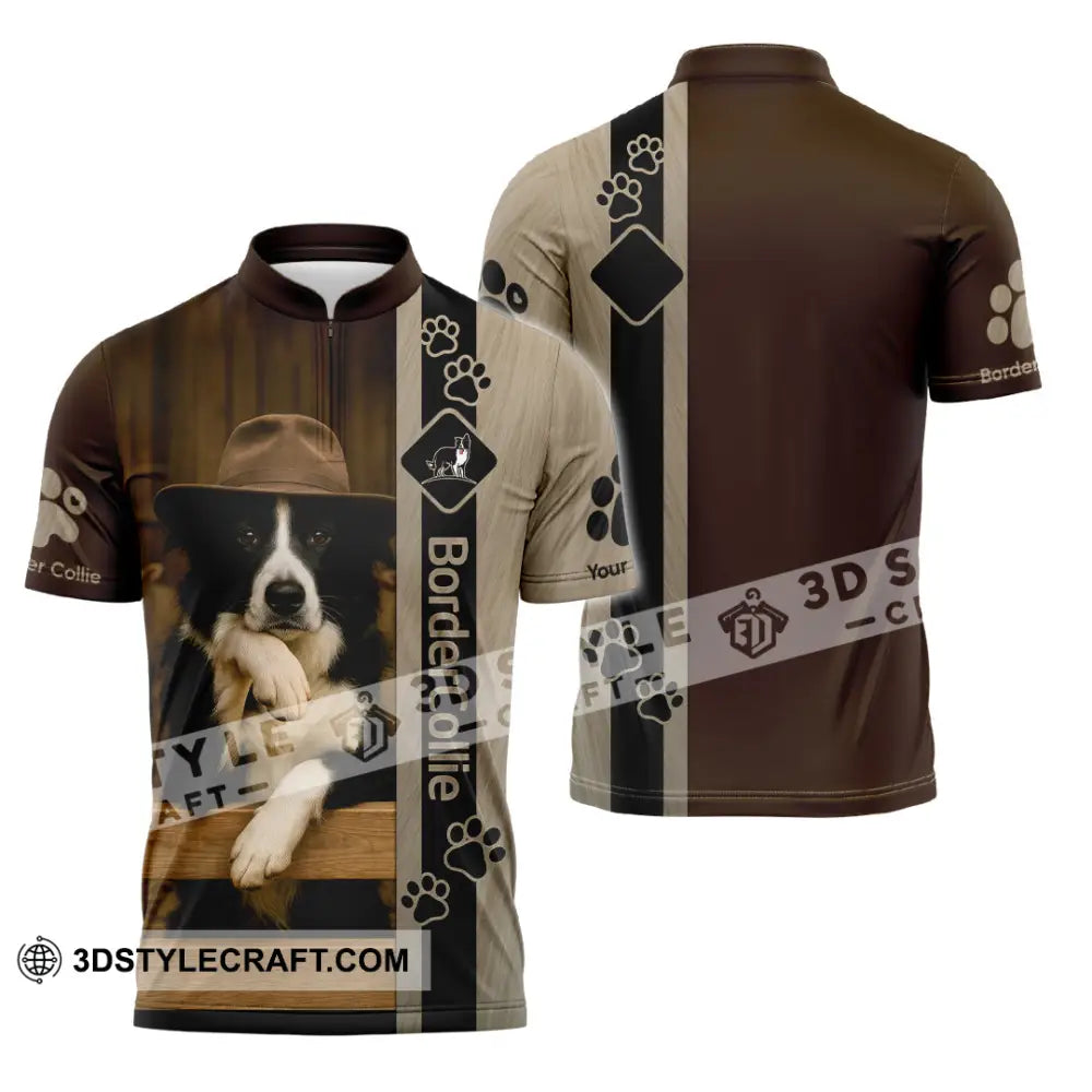 Unisex Shirt - Custom Border Collie Shirt Zipper Polo Shirt / S T-shirt
