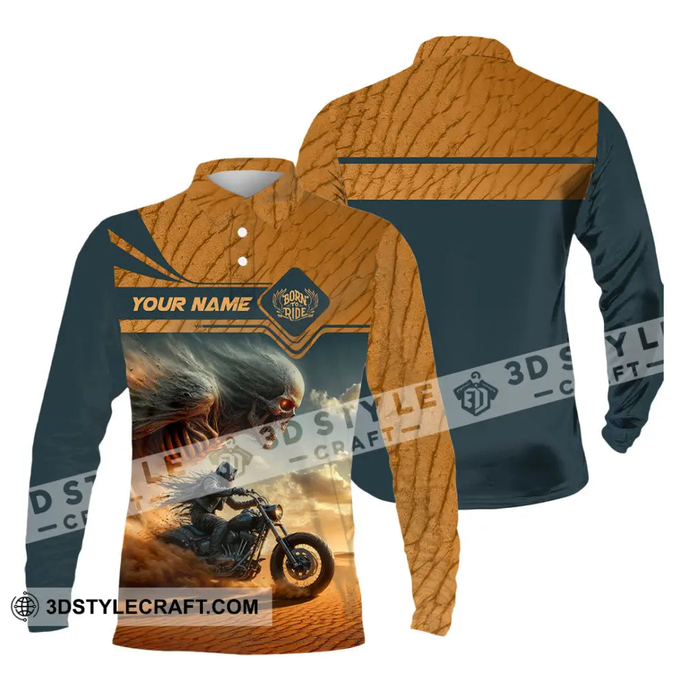 Unisex Shirt - Custom Born To Ride Riding Lover Shirt Long Sleeve Polo / S T-shirt