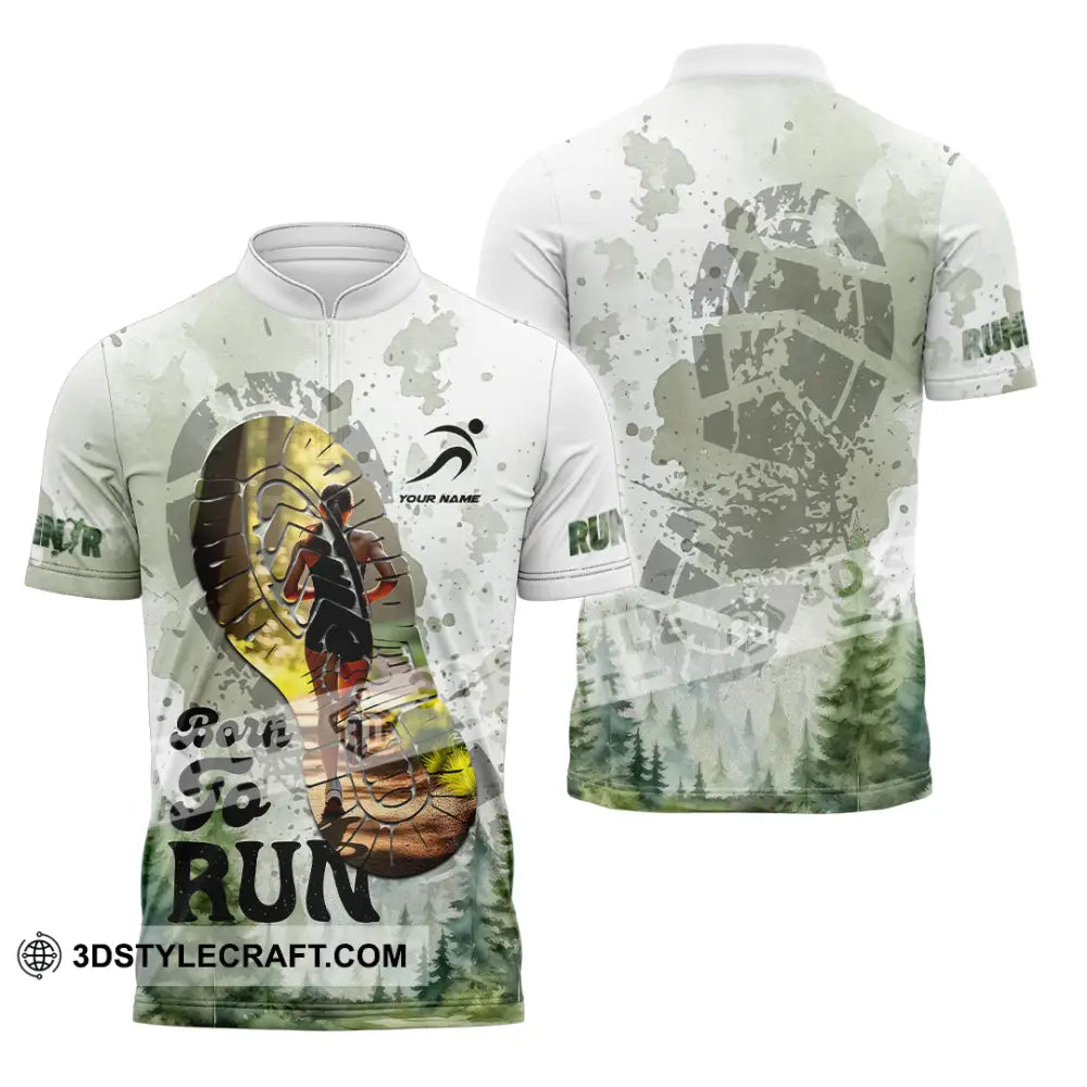 Unisex Shirt - Custom Born To Run Shirt Zipper Polo Shirt / S T-shirt