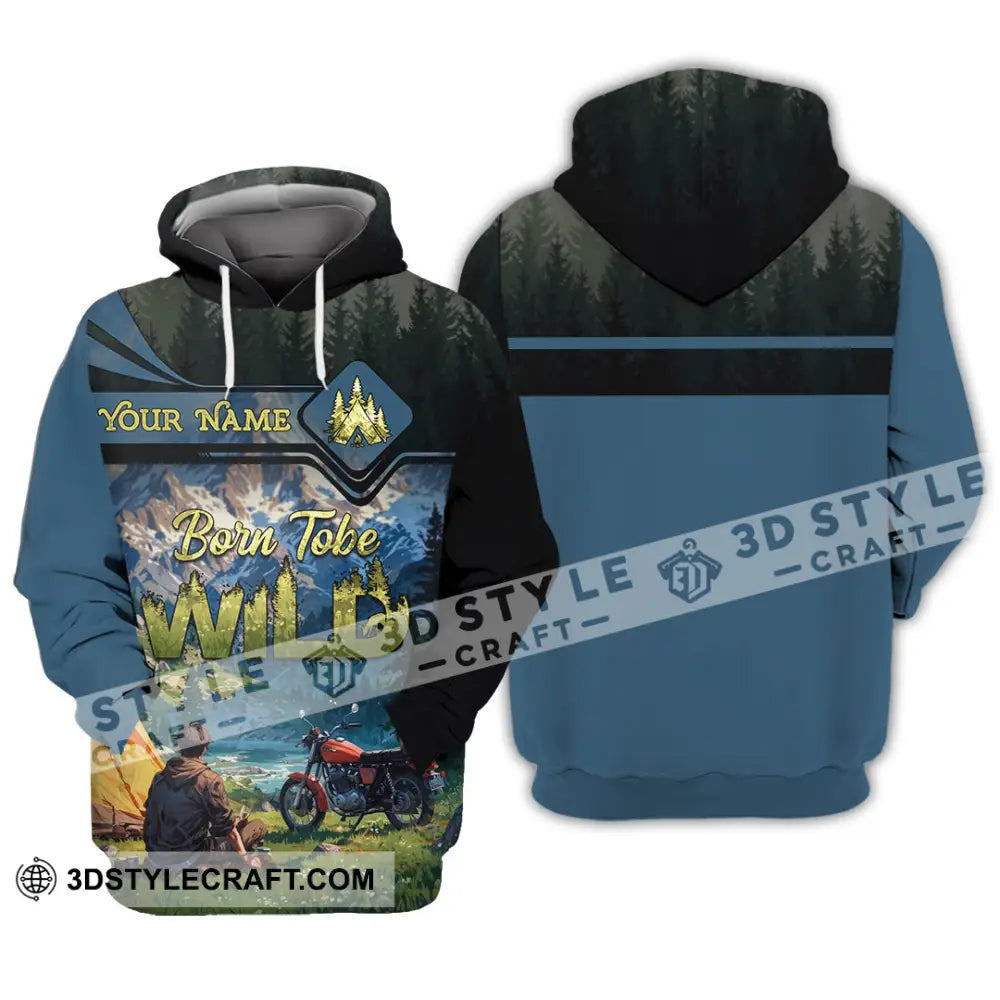 Unisex Shirt - Custom Born Tobe Wild Camping Shirt Hoodie / S T-shirt