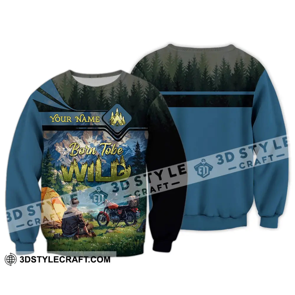 Unisex Shirt - Custom Born Tobe Wild Camping Shirt Long Sleeve / S T-shirt