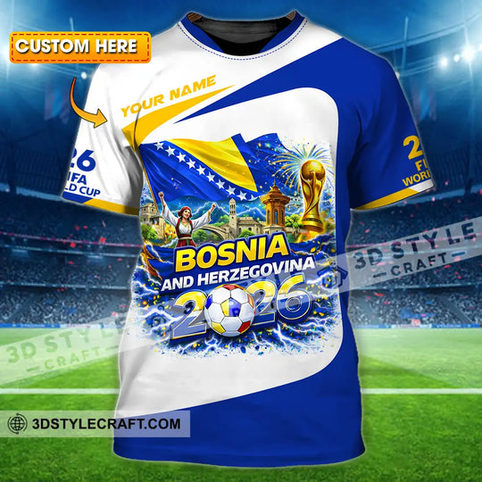 Unisex Shirt - Custom Bosnia And Herzegovina World Cup 2026 3D Shirt style option 1