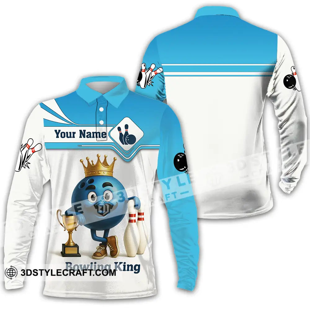 Unisex Shirt - Custom Bowling King Shirt Long Sleeve Polo / S T-shirt