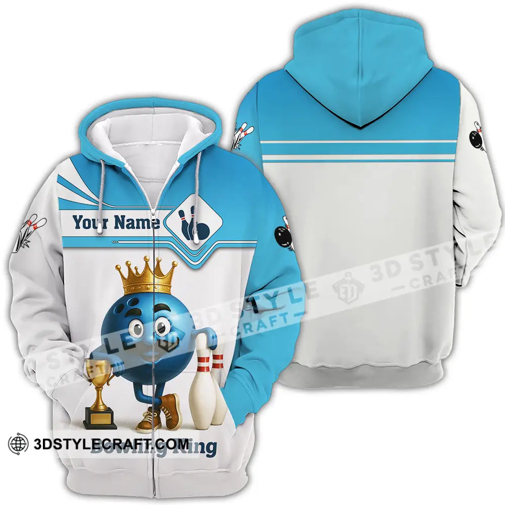 Unisex Shirt - Custom Bowling King Shirt Zipper Hoodie / S T-shirt