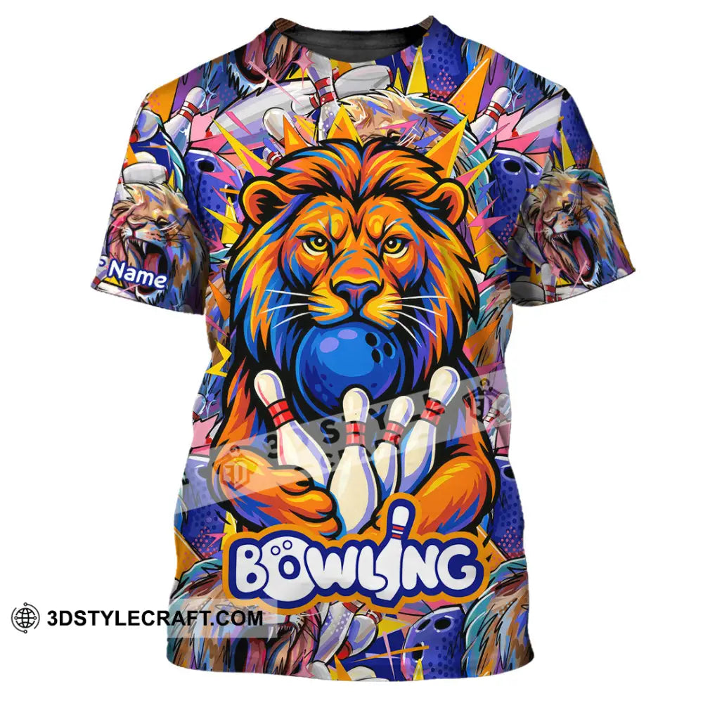Unisex Shirt - Custom Bowling Lion Shirt T-Shirt / S T-shirt