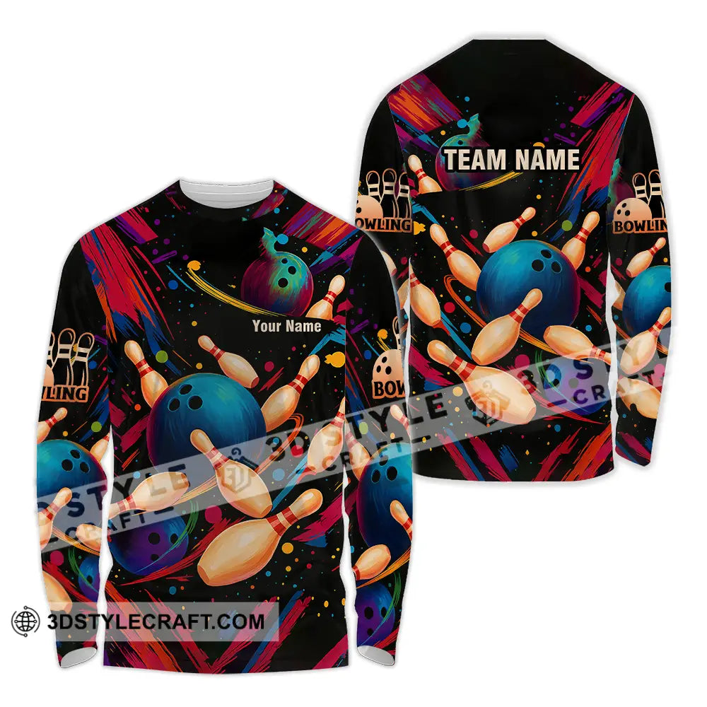 Unisex Shirt - Custom Bowling Shirt Long Sleeve Shirt / S T-shirt
