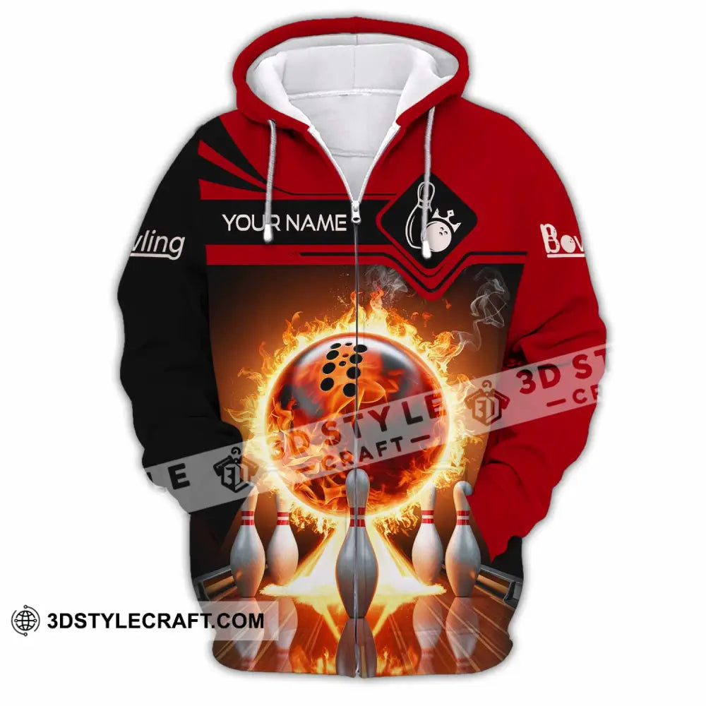 Unisex Shirt - Custom Bowling Player Shirt Zipper Hoodie / S T-shirt