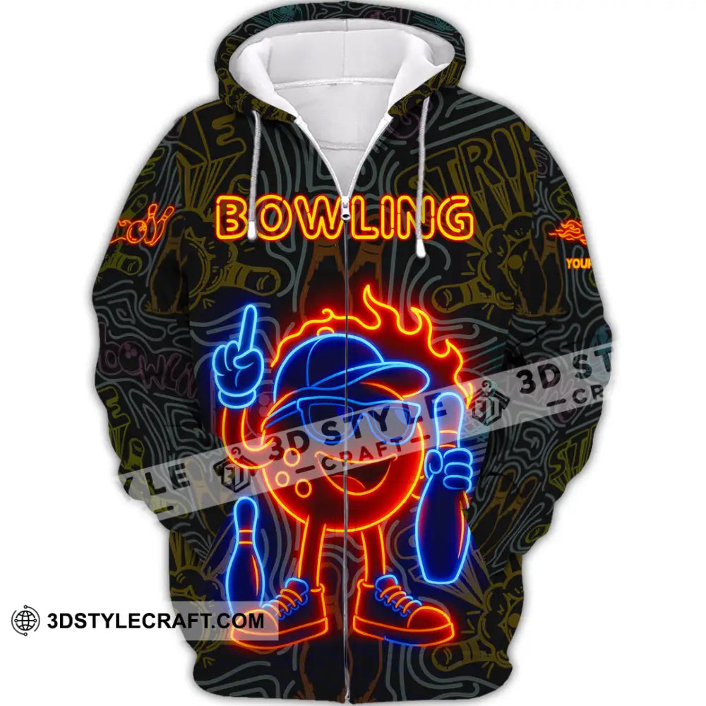 Unisex Shirt - Custom Bowling Shirt Zipper Hoodie / S T-shirt