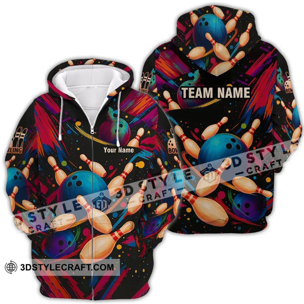 Unisex Shirt - Custom Bowling Shirt Zipper Hoodie / S T-shirt