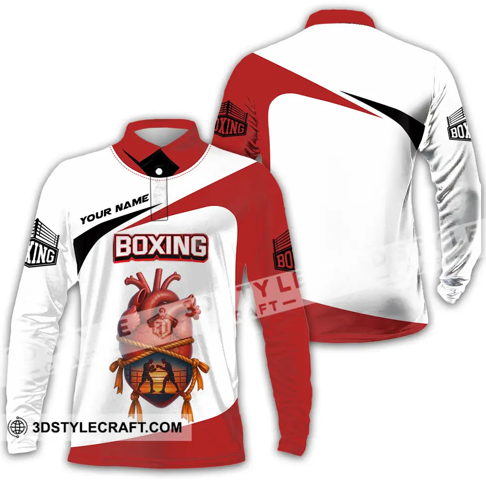 Unisex Shirt - Custom Boxing 3D Shirt Long Sleeve Polo / S T-shirt