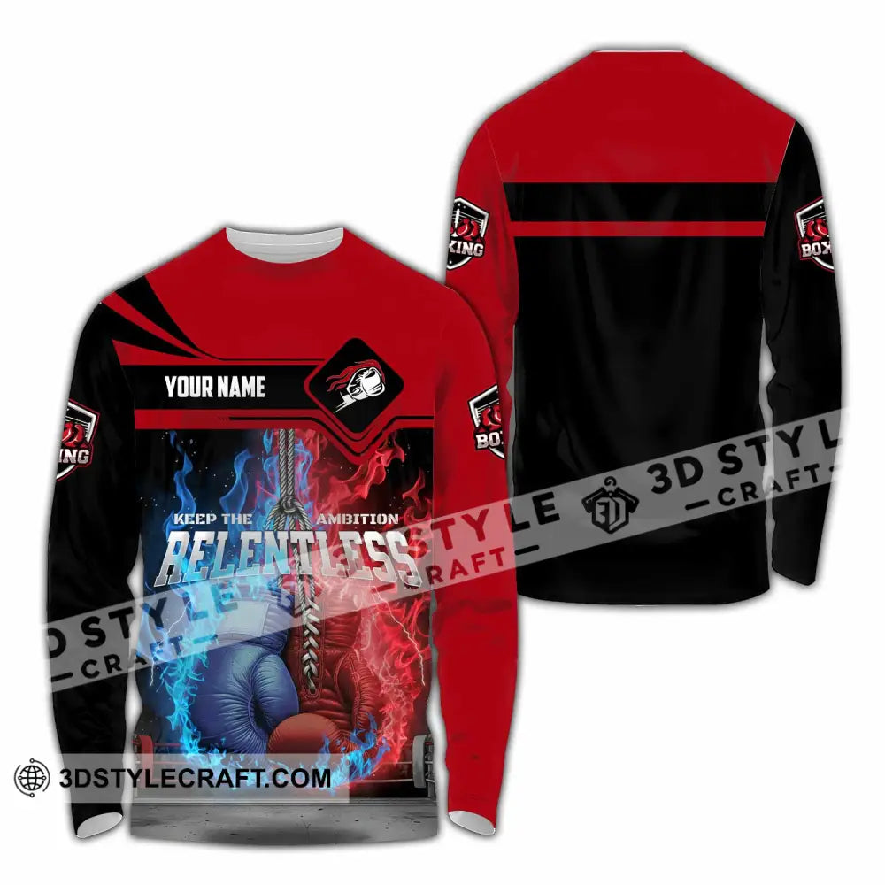 Unisex Shirt - Custom Boxing Keep The Ambition Release 3D Shirt Long Sleeve Shirt / S T-shirt