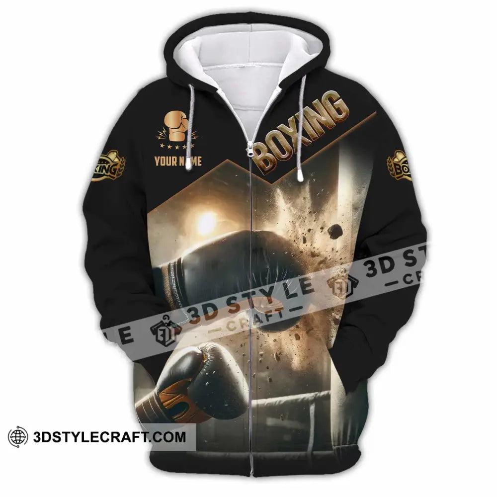 Unisex Shirt - Custom Boxing Lover Sport Shirt Zipper Hoodie / S T-shirt