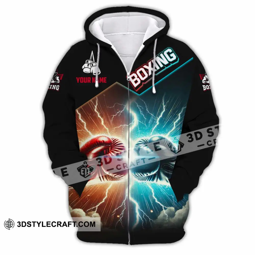 Unisex Shirt - Custom Boxing Lover Sport Shirt Zipper Hoodie / S T-shirt