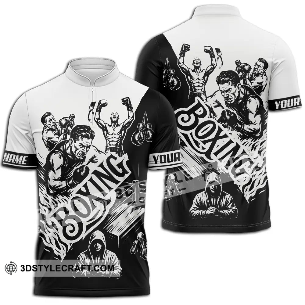 Unisex Shirt - Custom Boxing Men Shirt Zipper Polo Shirt / S T-shirt