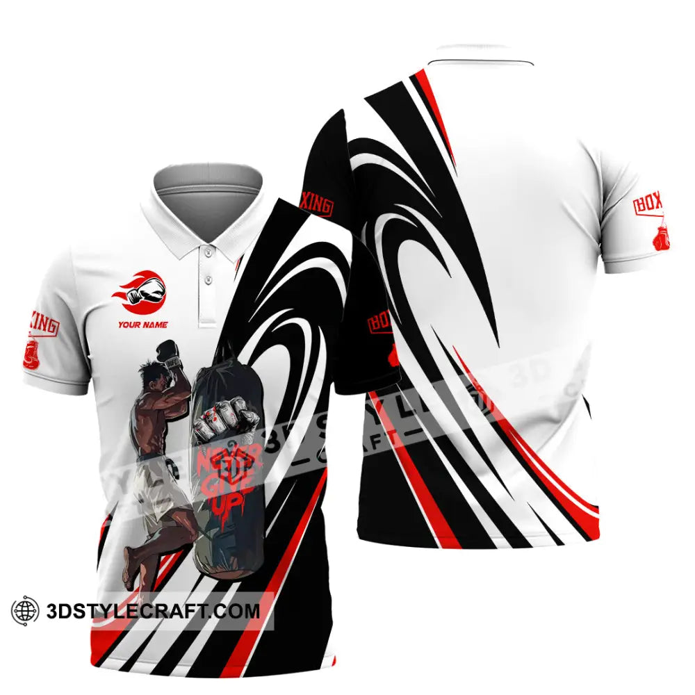 Unisex Shirt Custom Boxing Never Give Up Shirt Polo Shirt / S T shirt