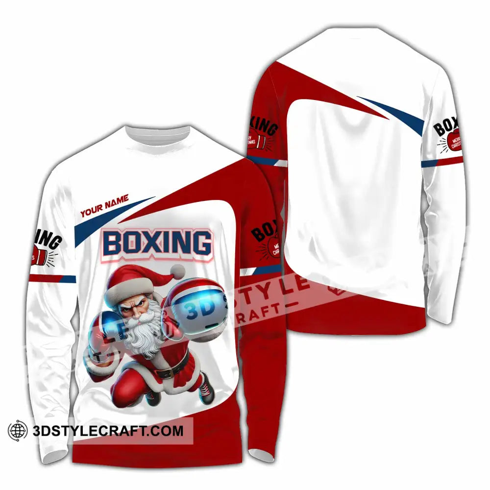 Unisex Shirt - Custom Boxing Santa Shirt Long Sleeve Shirt / S T-shirt