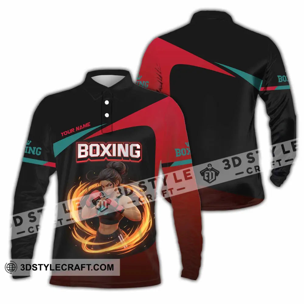 Unisex Shirt Custom Boxing Sport Shirt Long Sleeve Polo / S T shirt