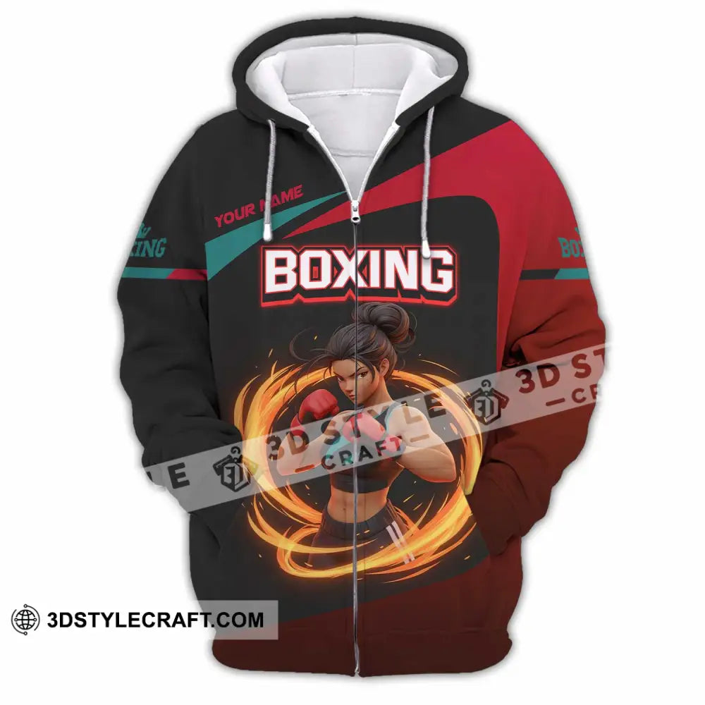 Unisex Shirt Custom Boxing Sport Shirt Zipper Hoodie / S T shirt
