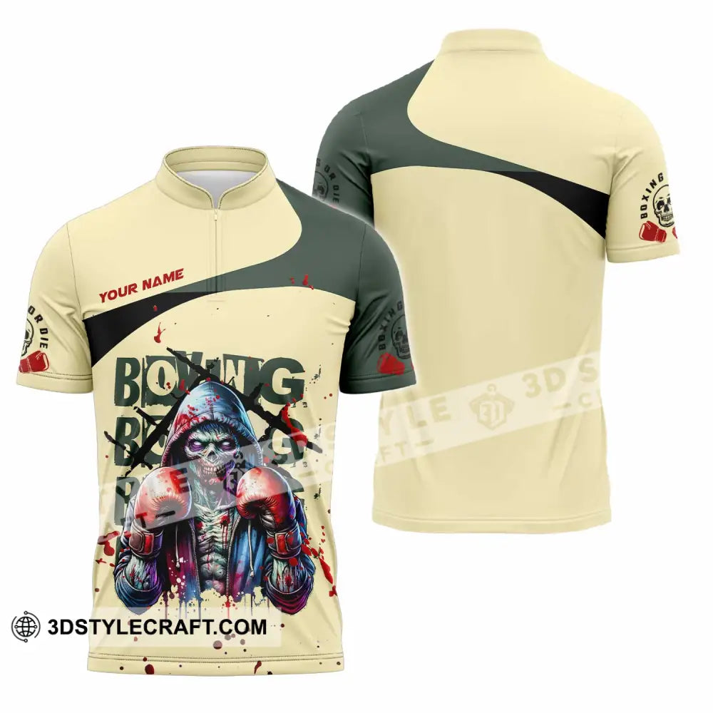 Unisex Shirt Custom Boxing Sport Shirt Zipper Polo Shirt / S T shirt