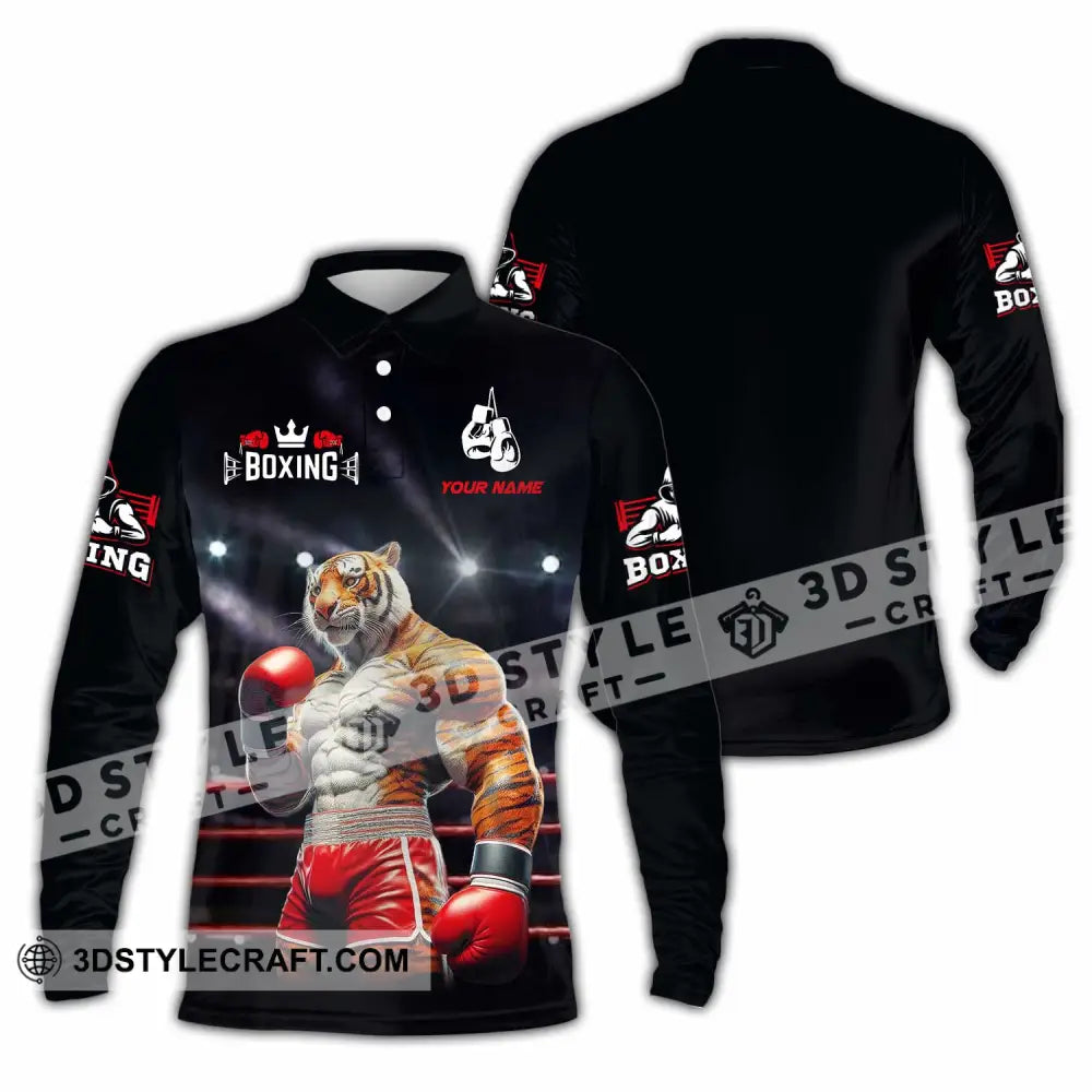 Unisex Shirt - Custom Boxing Tiger Shirt Long Sleeve Polo / S T-shirt