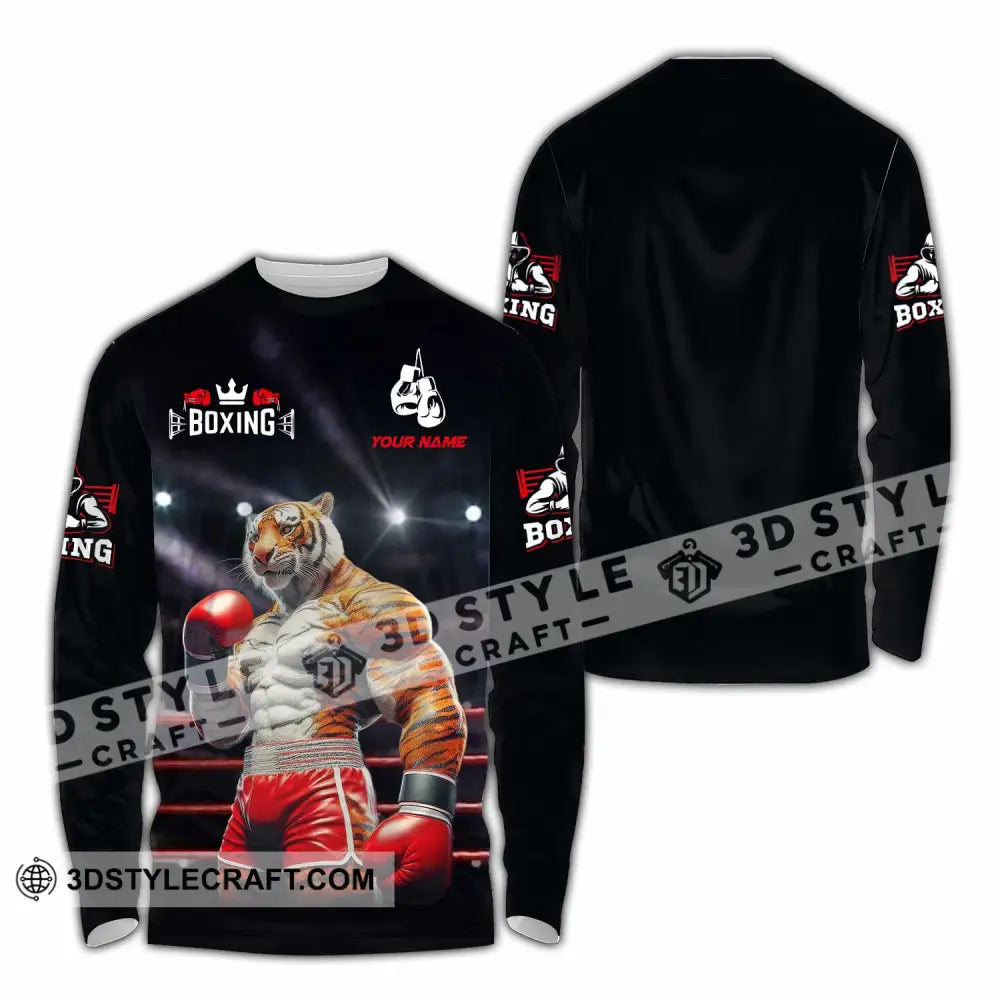 Unisex Shirt - Custom Boxing Tiger Shirt Long Sleeve Shirt / S T-shirt