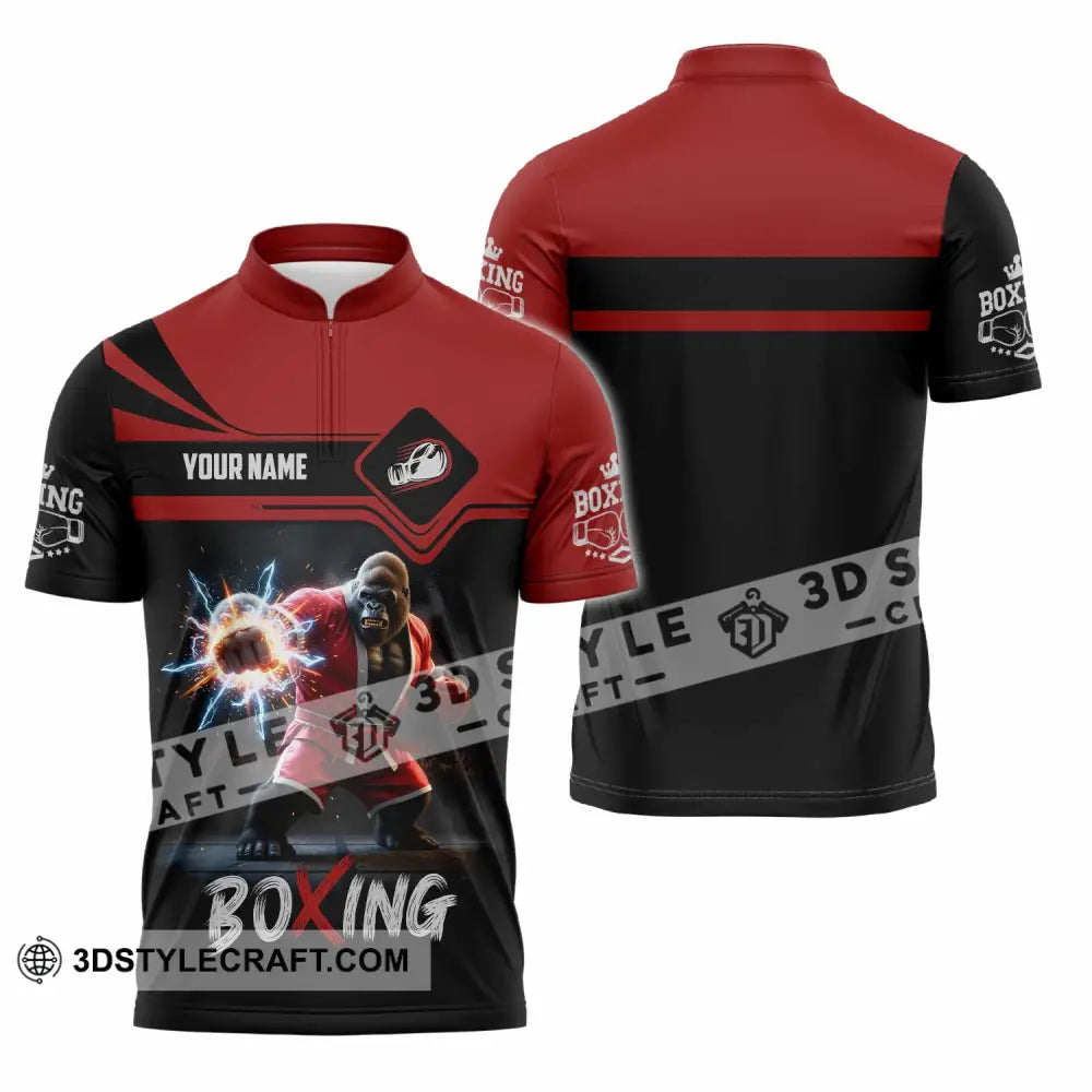 Unisex Shirt - Custom Boxing Shirt Zipper Polo Shirt / S T-shirt