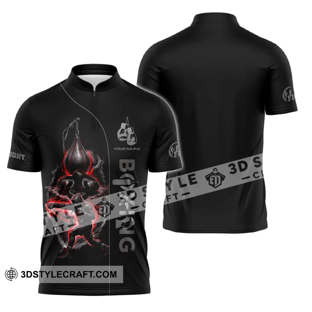 Unisex Shirt - Custom Boxing Shirt - Zipper Polo Shirt / S - T-shirt