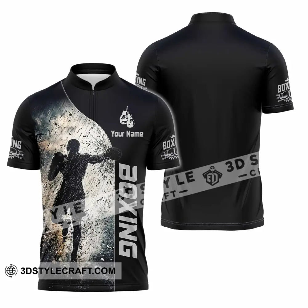 Unisex Shirt - Custom Boxing Shirt - Zipper Polo Shirt / S - T-shirt