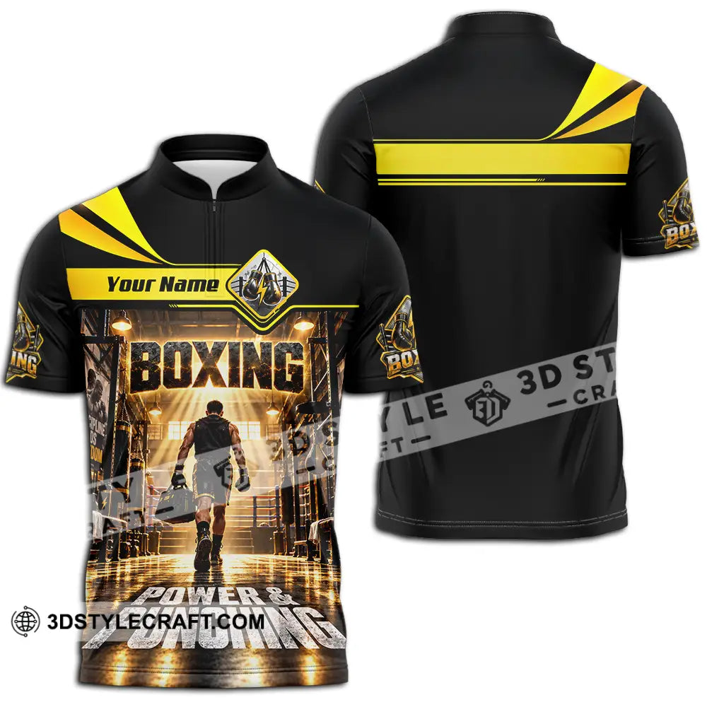 Unisex Shirt - Custom Boxing Shirt - Zipper Polo Shirt / S - T-shirt