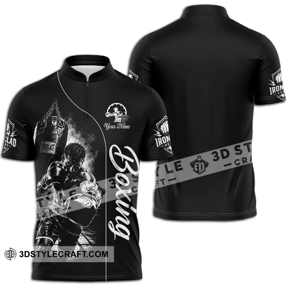 Unisex Shirt - Custom Boxing Shirt - Zipper Polo Shirt / S - T-shirt